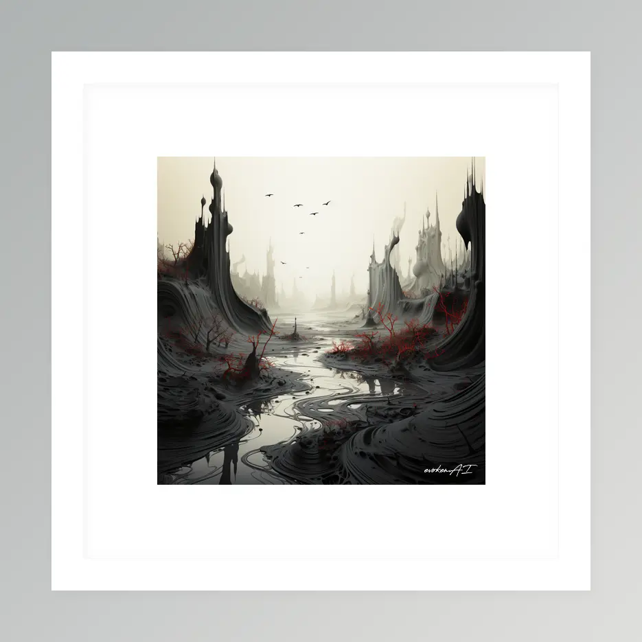 Timeless Stillness – River Run - Red Wall Art | River Run - Red Series - Image 2