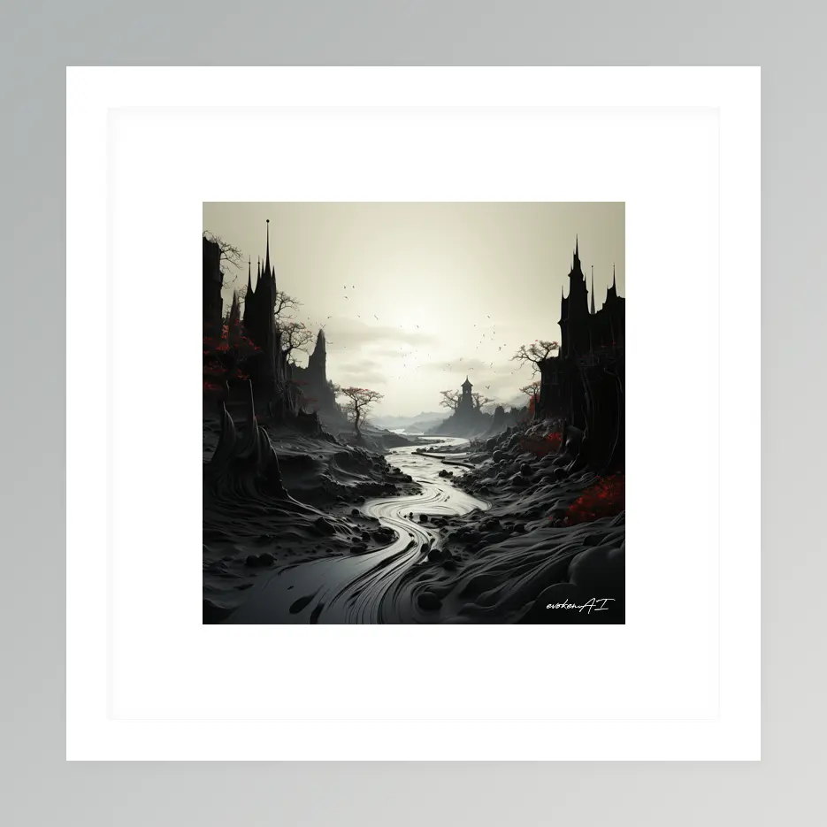 Measured Calm – River Run - Red Wall Art | River Run - Red Series - Image 2