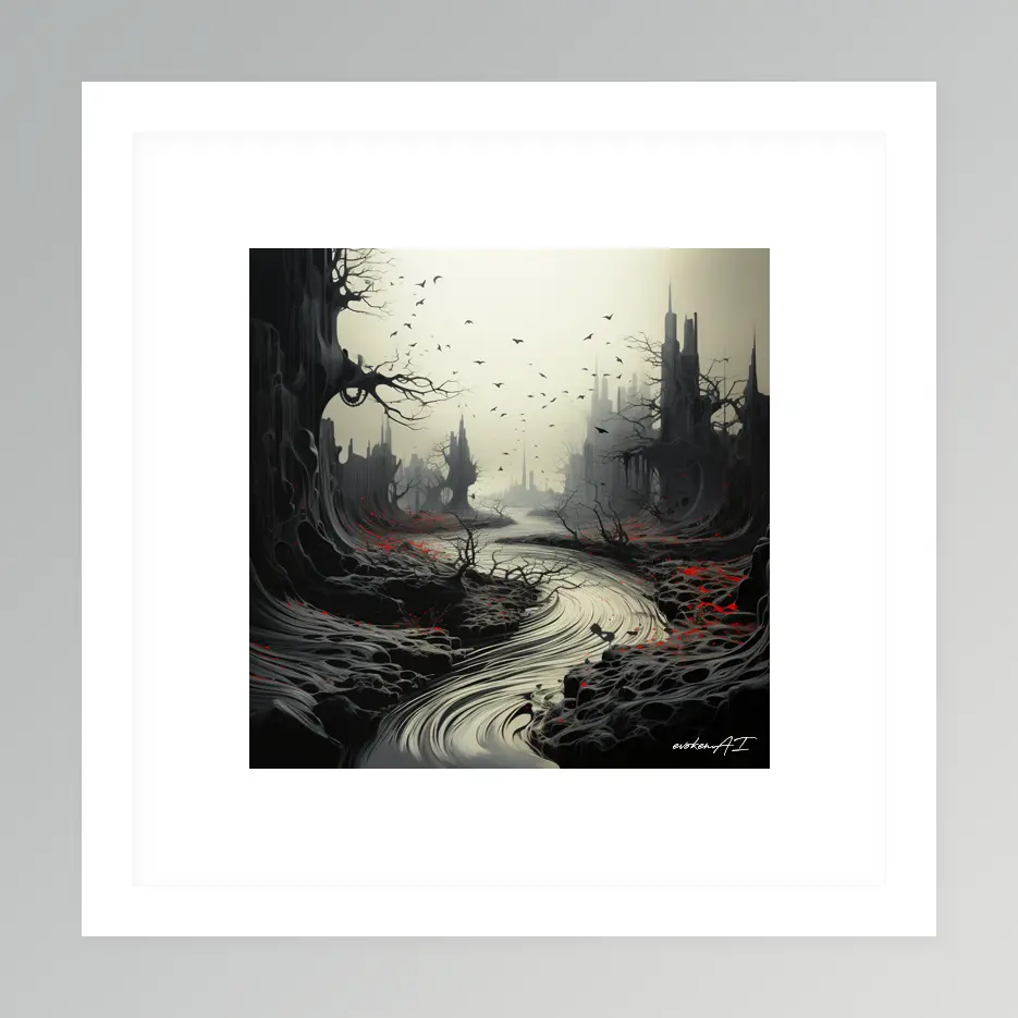 Subtle Current – River Run - Red Wall Art | River Run - Red Series - Image 2