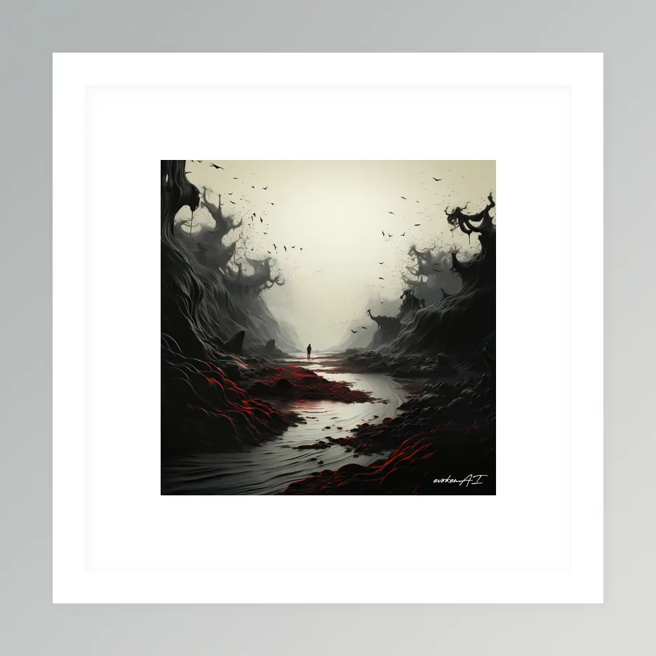 Measured Calm – River Run - Red Wall Art | River Run - Red Series - Image 2