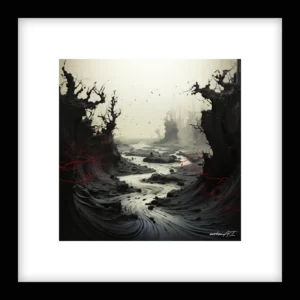 Silent Drift – River Run - Red Wall Art | River Run - Red Series