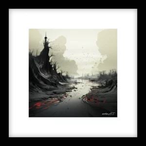 Subtle Current – River Run - Red Wall Art | River Run - Red Series