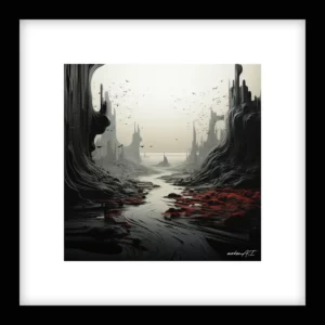 Silent Drift – River Run - Red Wall Art | River Run - Red Series