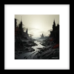 Measured Calm – River Run - Red Wall Art | River Run - Red Series