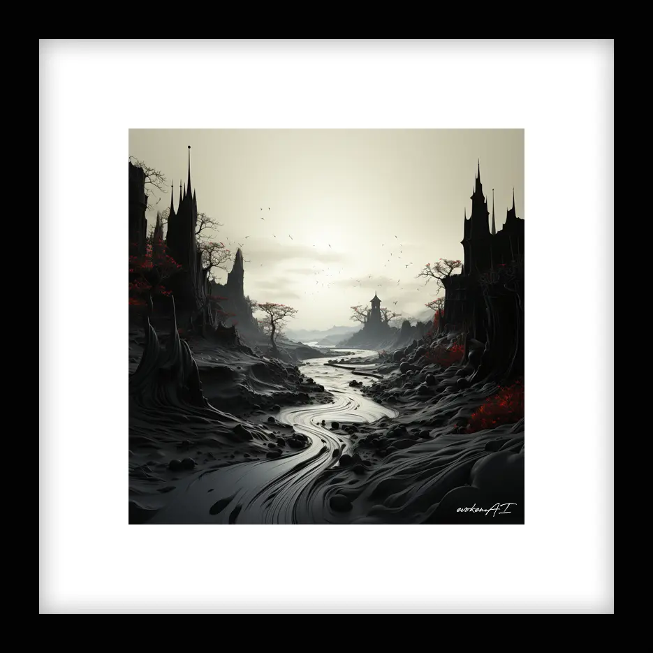 Measured Calm – River Run - Red Wall Art | River Run - Red Series