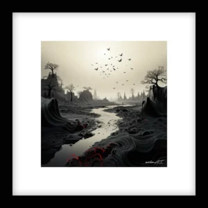 Enduring Light – River Run - Red Wall Art | River Run - Red Series