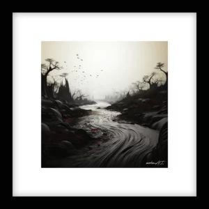 Soft Horizon – River Run - Red Wall Art | River Run - Red Series