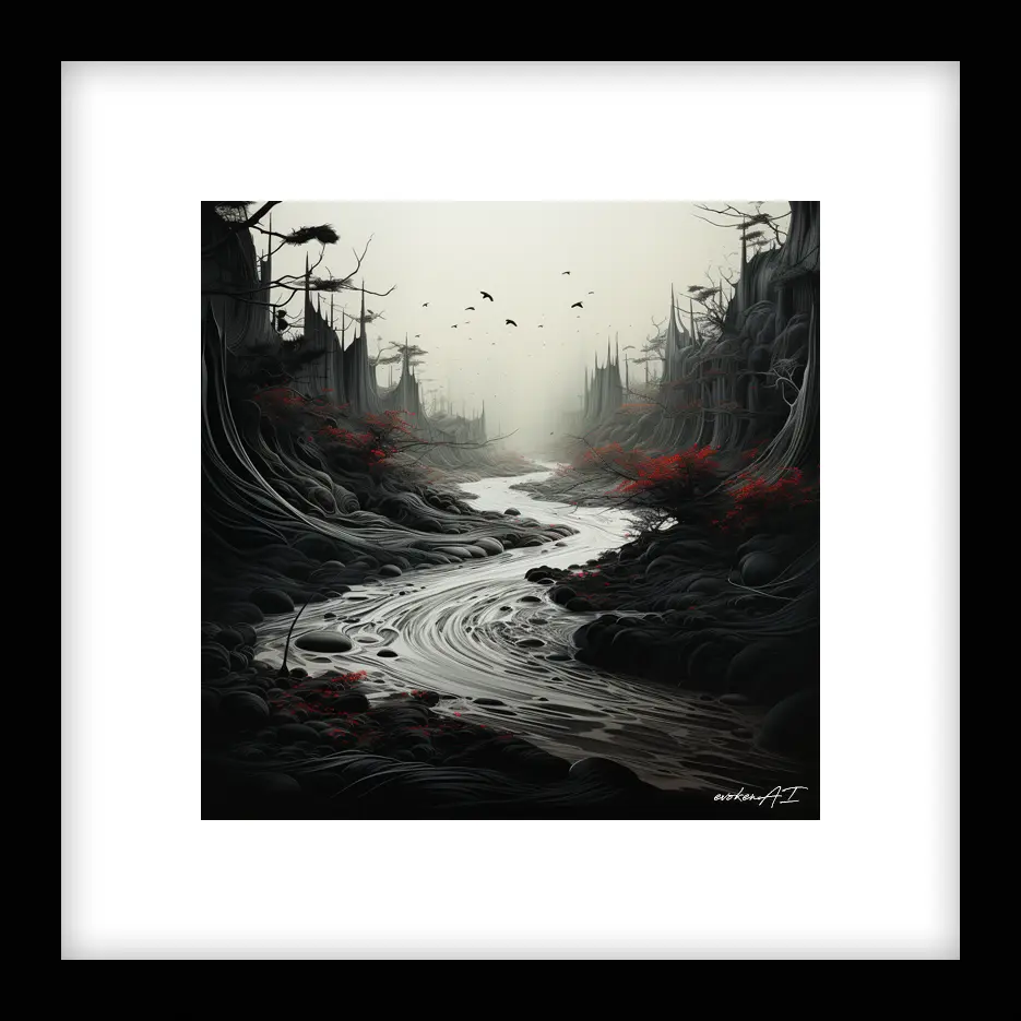Deep Presence – River Run - Red Wall Art | River Run - Red Series