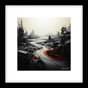 Unbroken Line – River Run - Red Wall Art | River Run - Red Series