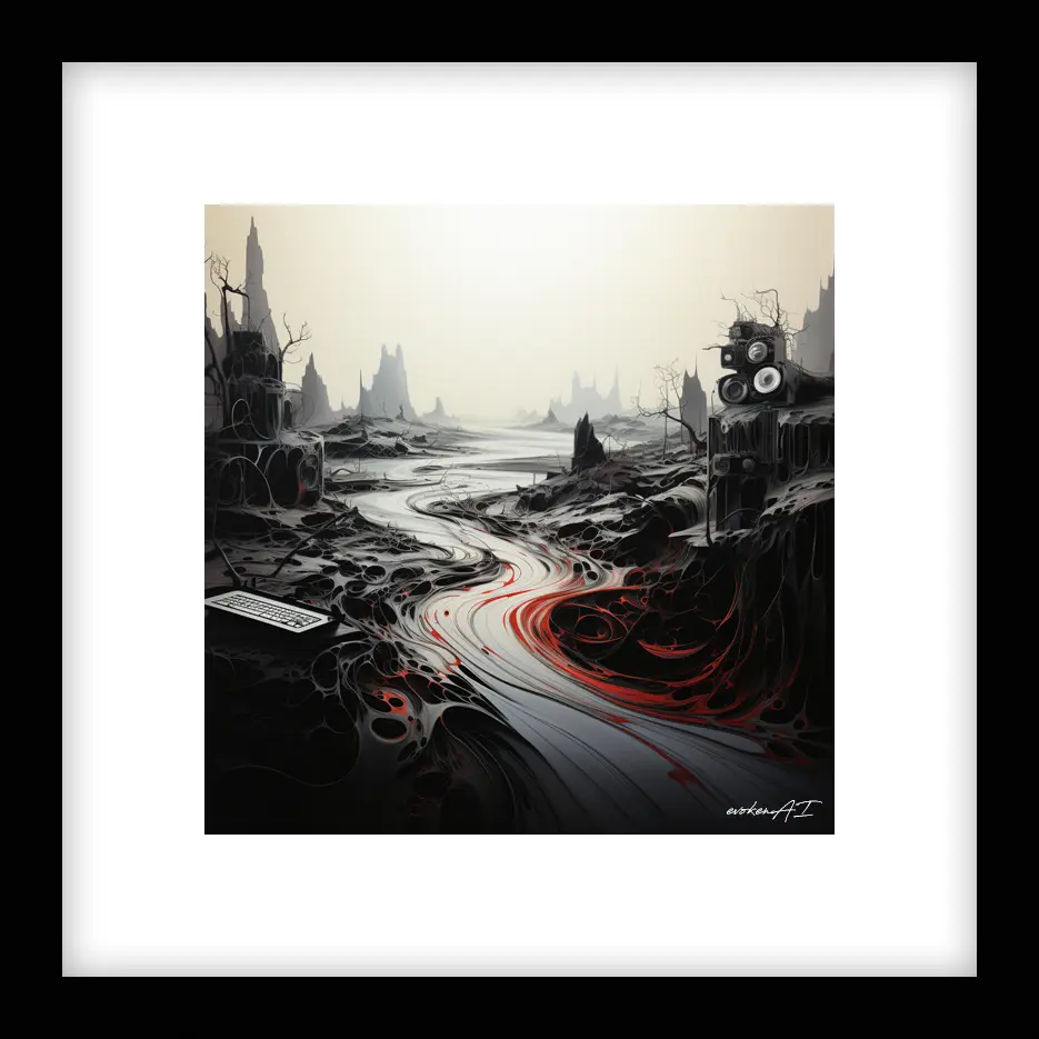 Unbroken Line – River Run - Red Wall Art | River Run - Red Series