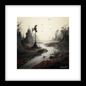 Calm Ascent – River Run - Red Wall Art | River Run - Red Series