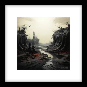 Steady Resolve – River Run - Red Wall Art | River Run - Red Series