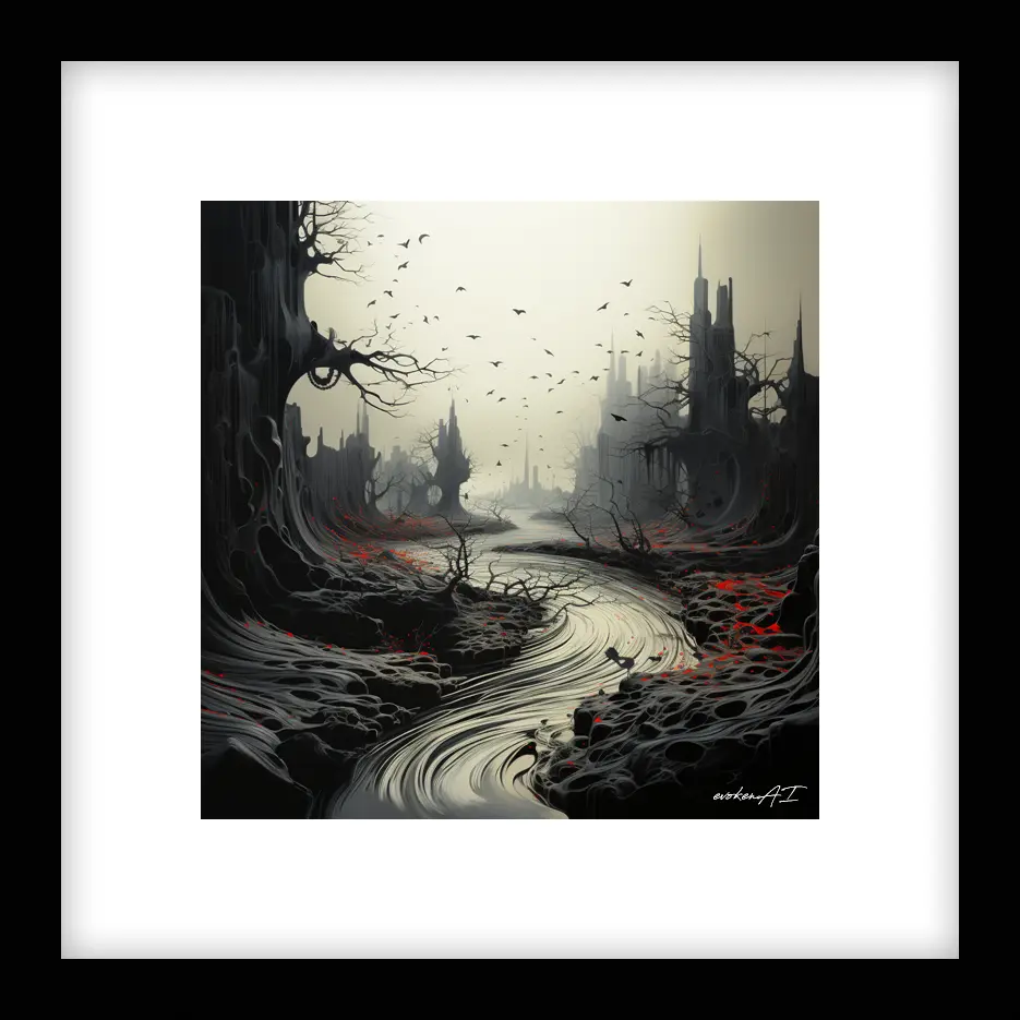 Subtle Current – River Run - Red Wall Art | River Run - Red Series