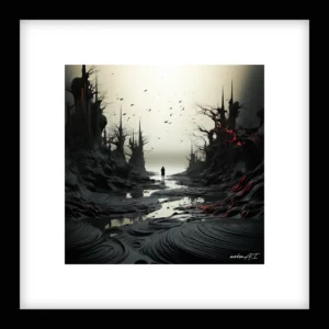 Timeless Stillness – River Run - Red Wall Art | River Run - Red Series