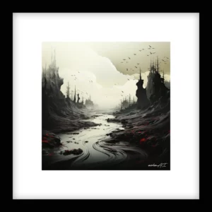 Soft Horizon – River Run - Red Wall Art | River Run - Red Series