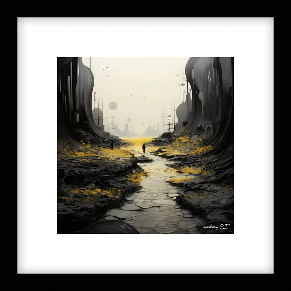 Silent Drift – River Run - Yellow Wall Art | River Run - Yellow Series
