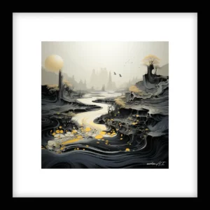 Calm Ascent – River Run - Yellow Wall Art | River Run - Yellow Series