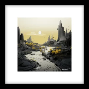 Soft Horizon – River Run - Yellow Wall Art | River Run - Yellow Series