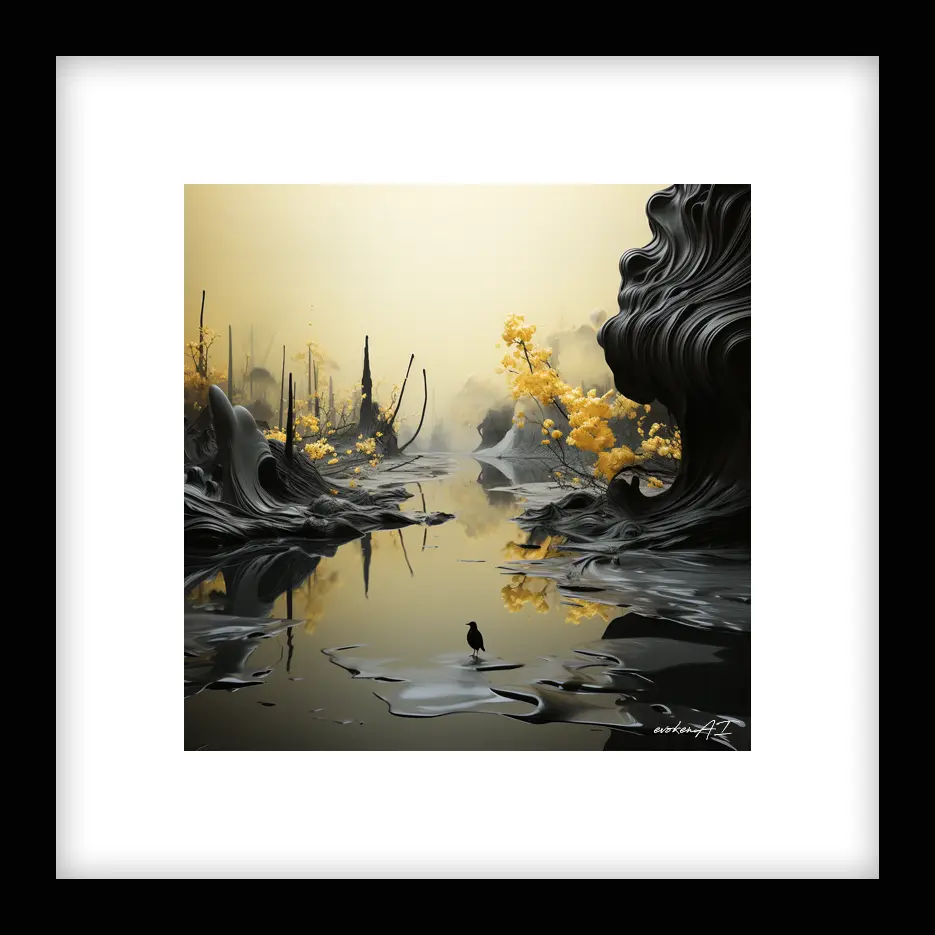 Timeless Stillness – River Run - Yellow Wall Art | River Run - Yellow Series