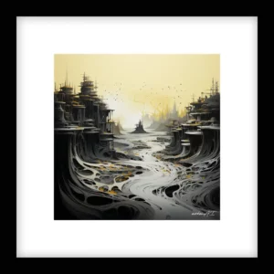 Held in Motion – River Run - Yellow Wall Art | River Run - Yellow Series