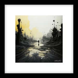 Soft Horizon – River Run - Yellow Wall Art | River Run - Yellow Series
