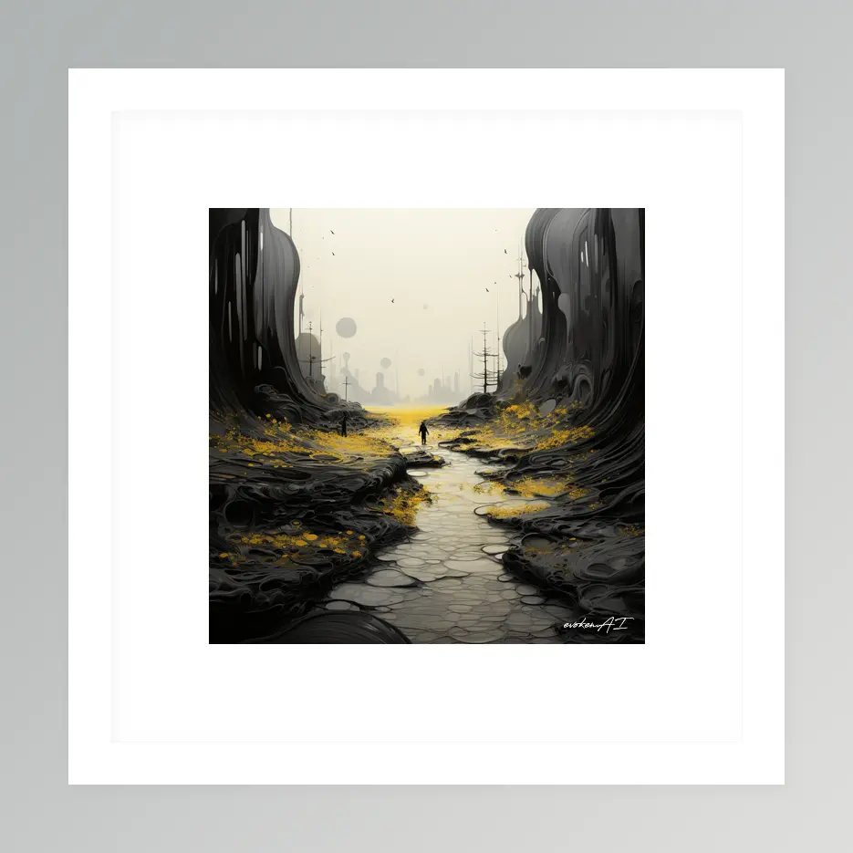 Silent Drift – River Run - Yellow Wall Art | River Run - Yellow Series - Image 2