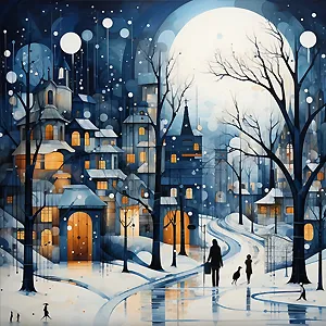 Evoken Framed Art | Winter Cityscapes